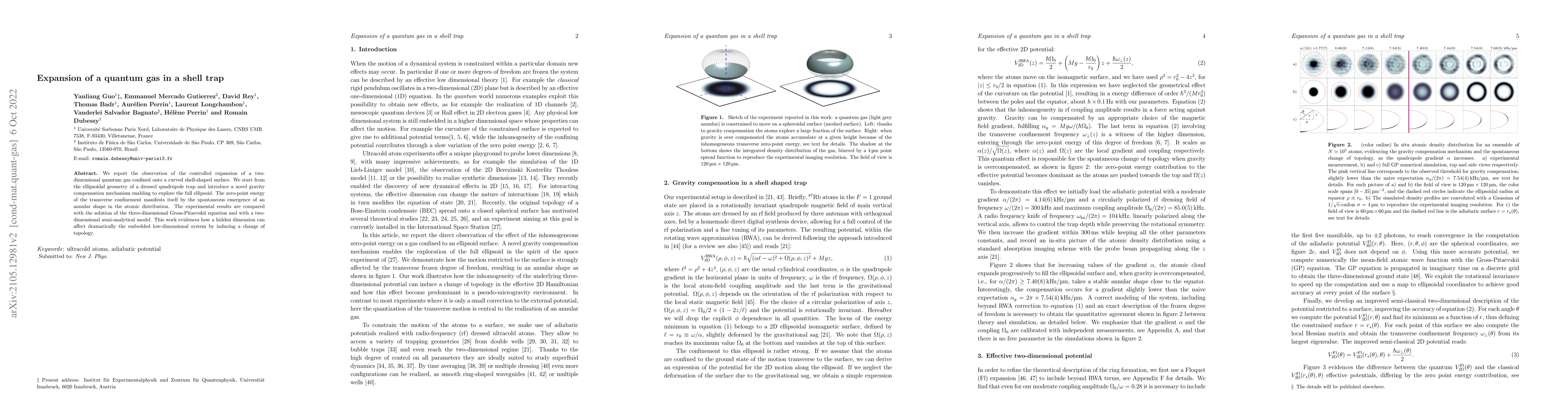 Thumbnail for Expansion of a quantum gas in a shell trap