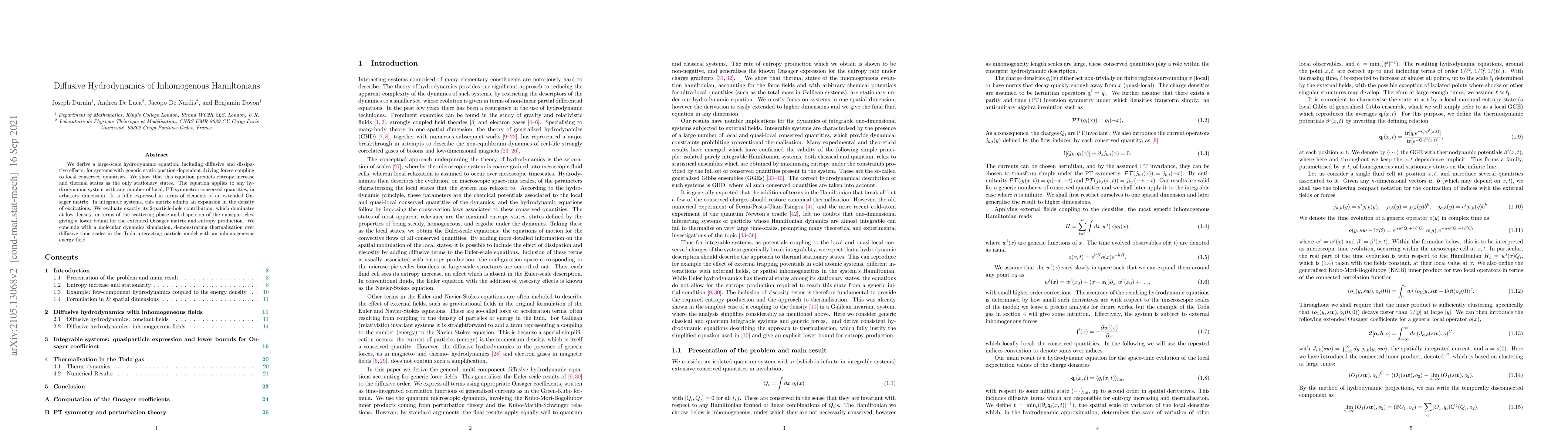 Thumbnail for Diffusive Hydrodynamics of Inhomogenous Hamiltonians