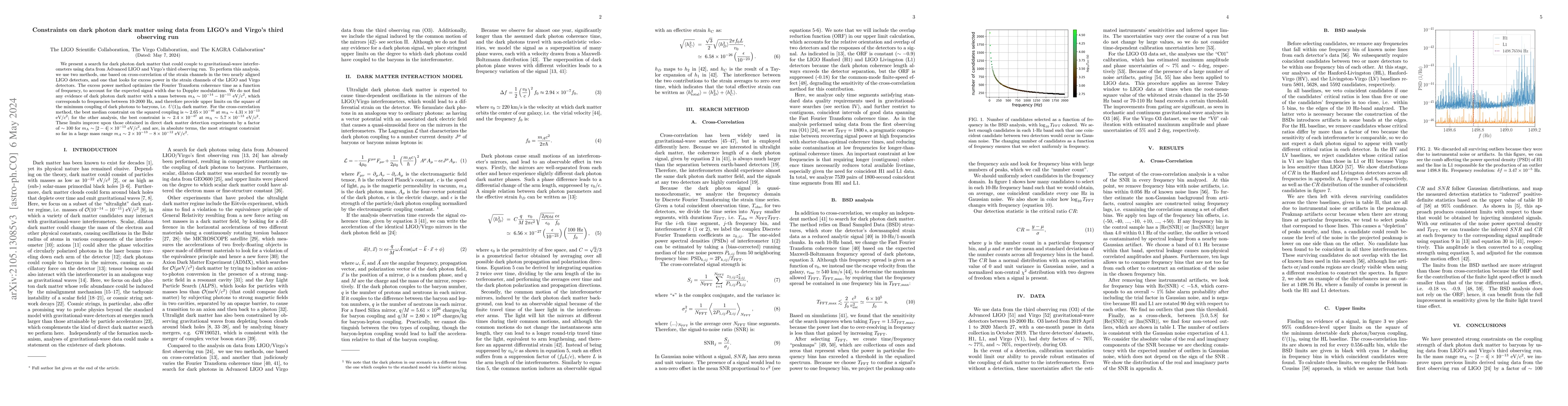 Thumbnail for Constraints on dark photon dark matter using data from LIGO's and
  Virgo's third observing run