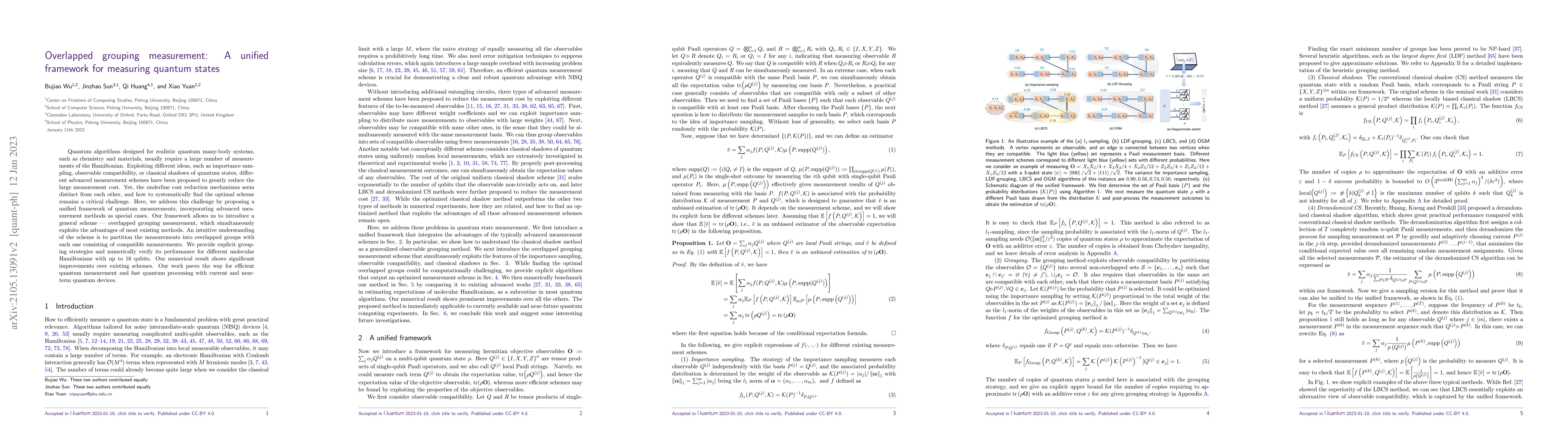 Thumbnail for Overlapped grouping measurement: A unified framework for measuring
  quantum states