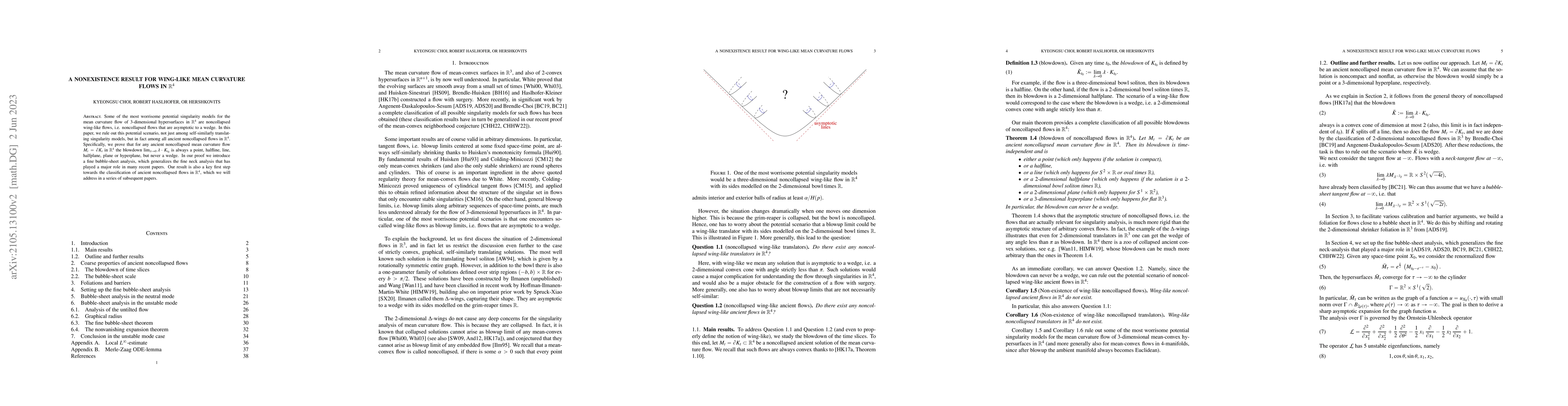 Thumbnail for A nonexistence result for wing-like mean curvature flows in
  $\mathbb{R}^4$