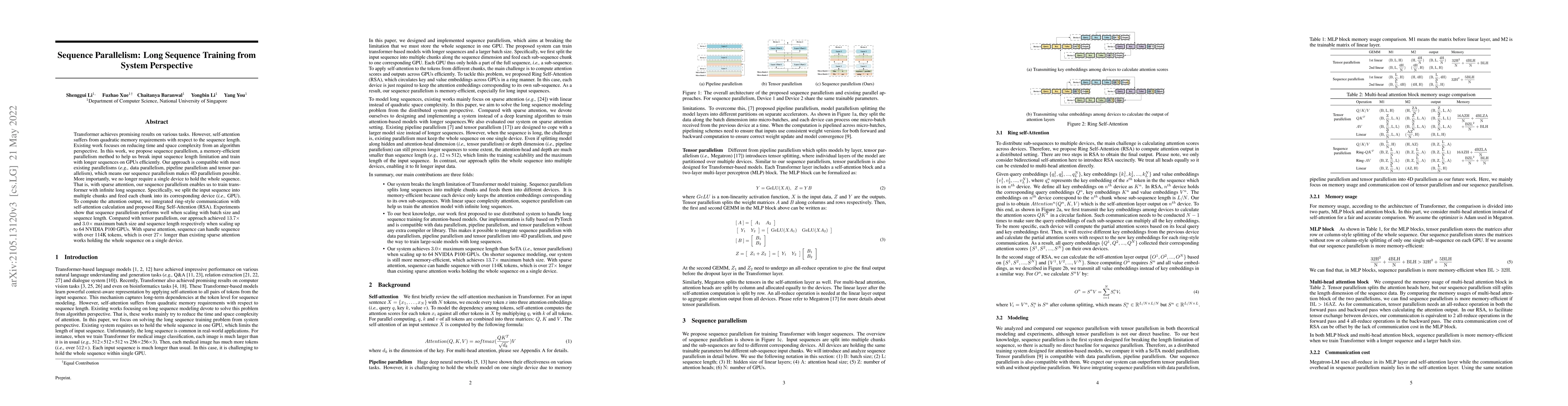 Thumbnail for Sequence Parallelism: Long Sequence Training from System Perspective