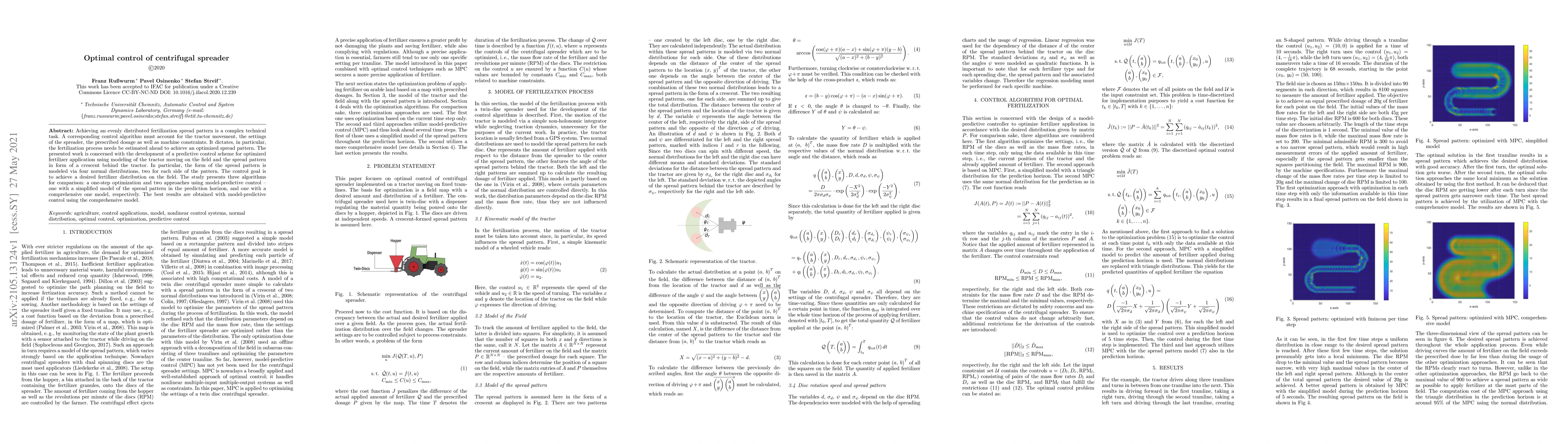 Thumbnail for Optimal control of centrifugal spreader