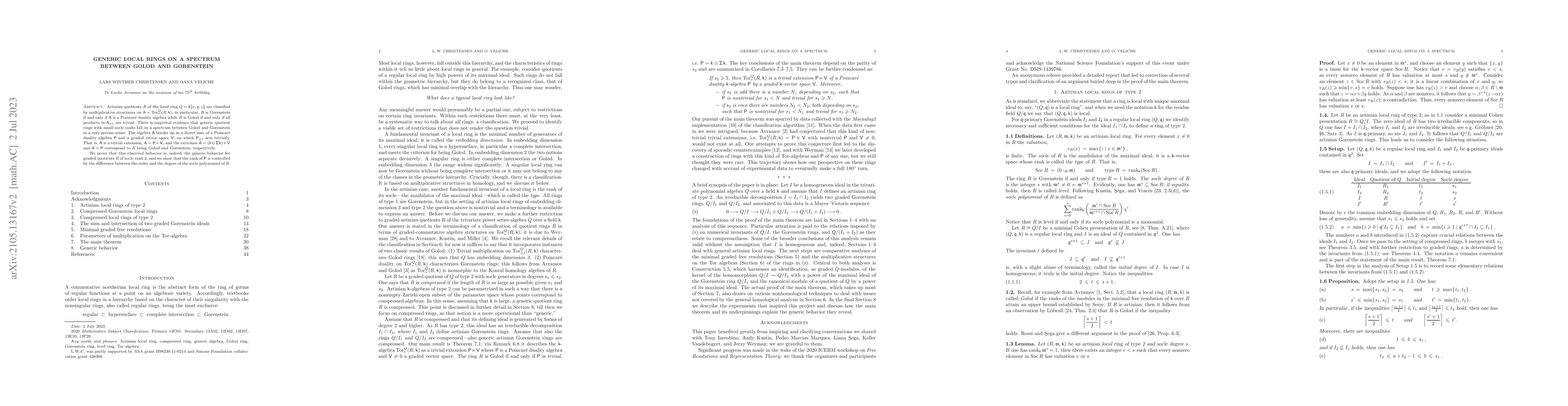 Thumbnail for Generic local rings on a spectrum between Golod and Gorenstein