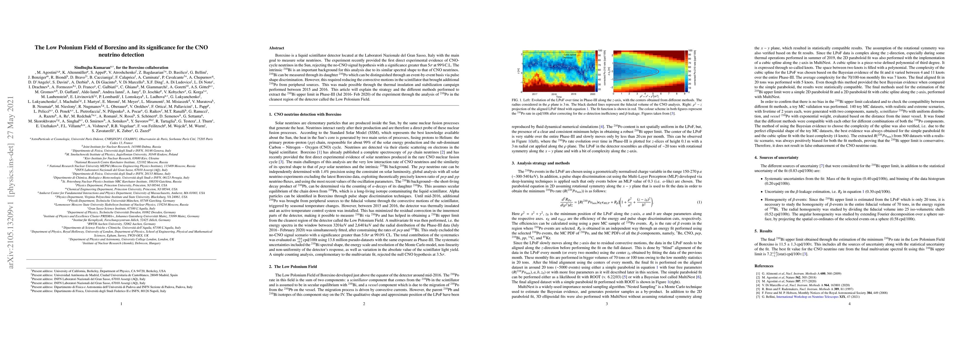 Thumbnail for The Low Polonium Field of Borexino and its significance for the CNO
  neutrino detection