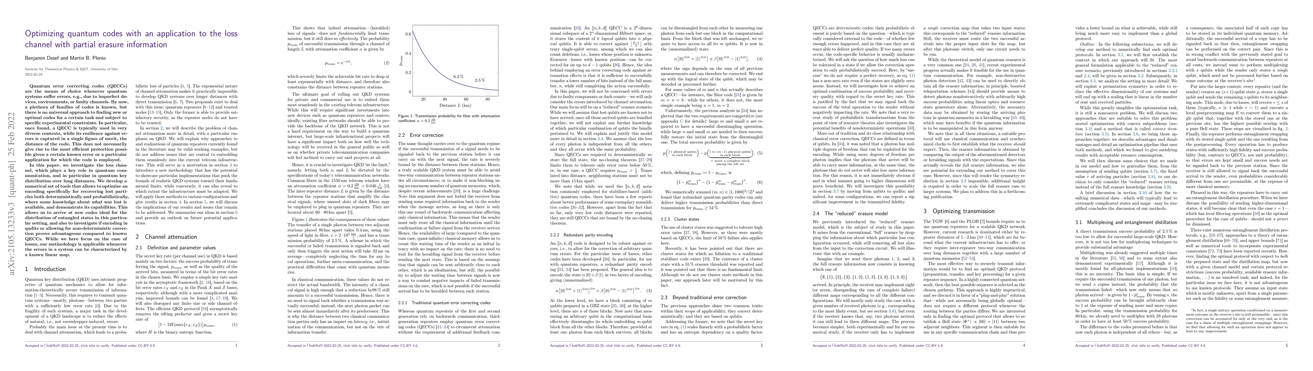 Thumbnail for Optimizing quantum codes with an application to the loss channel with
  partial erasure information