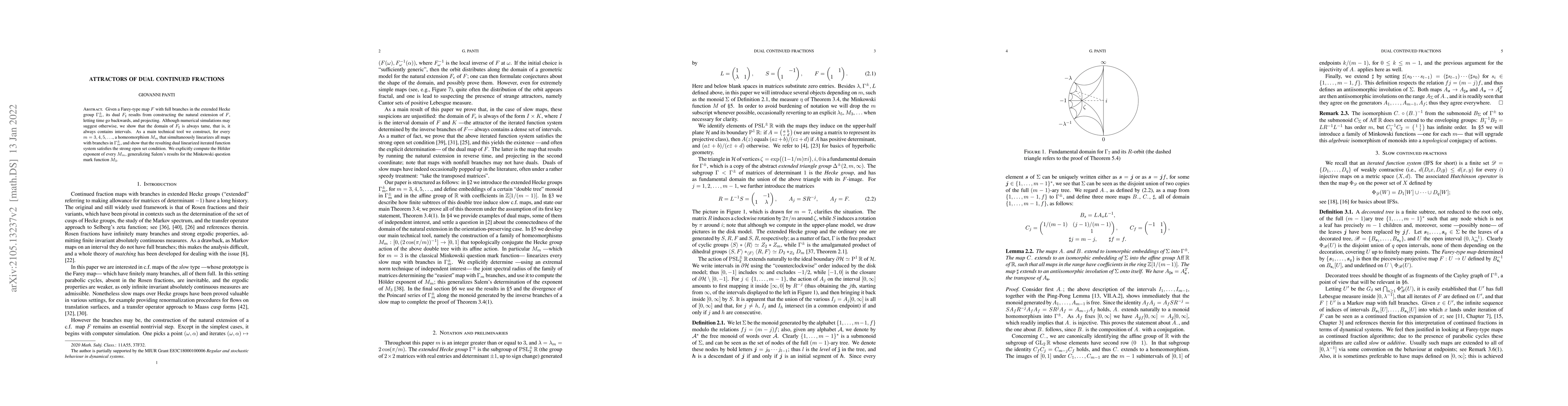 Thumbnail for Attractors of dual continued fractions