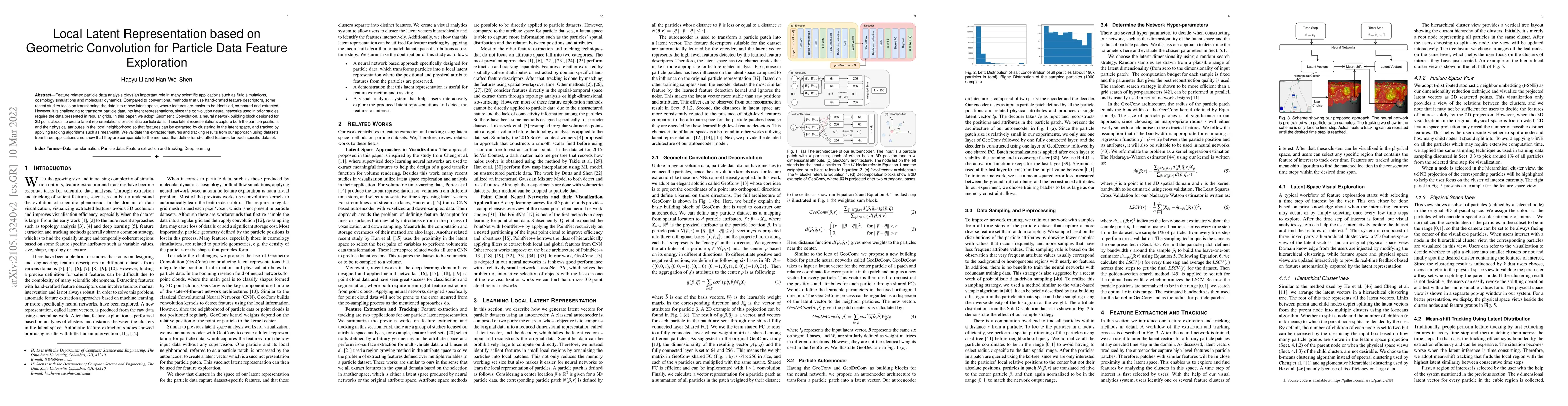 Thumbnail for Local Latent Representation based on Geometric Convolution for Particle
  Data Feature Exploration