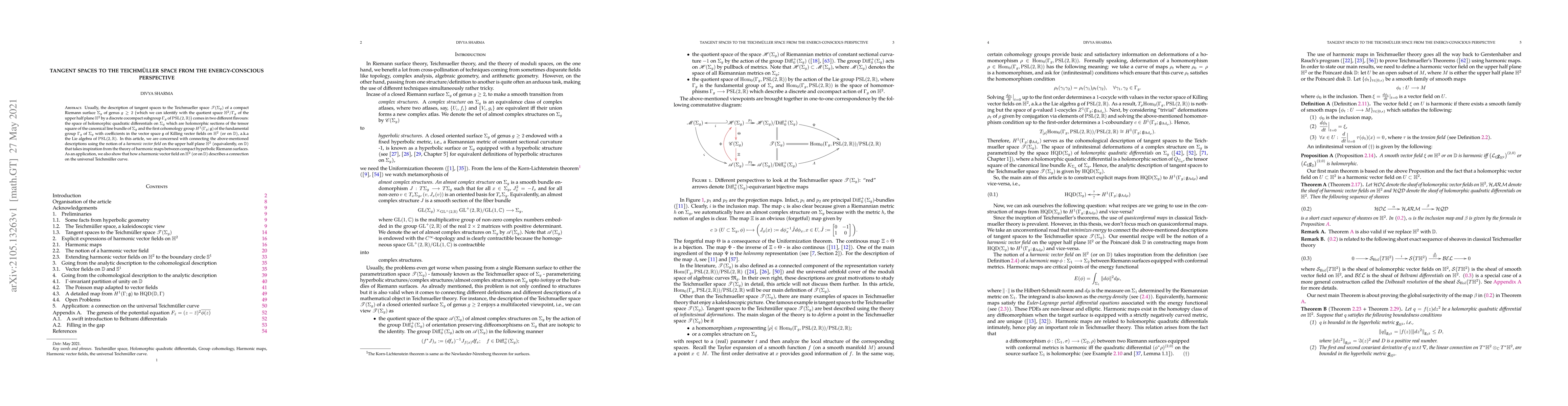 Thumbnail for Tangent spaces to the Teichmueller space from the energy-conscious
  perspective
