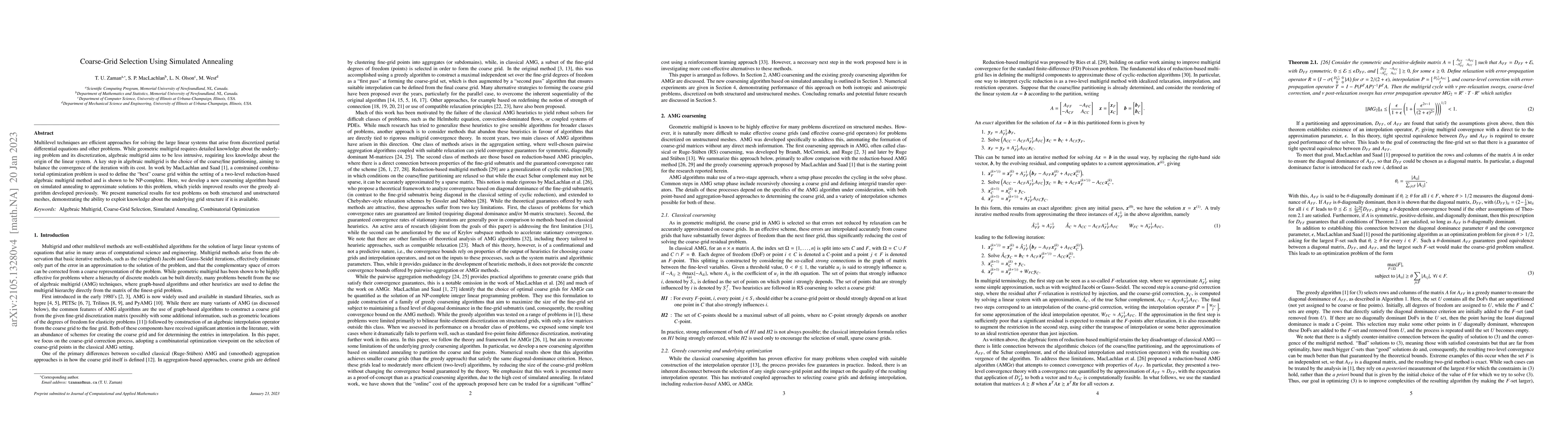 Thumbnail for Coarse-Grid Selection Using Simulated Annealing