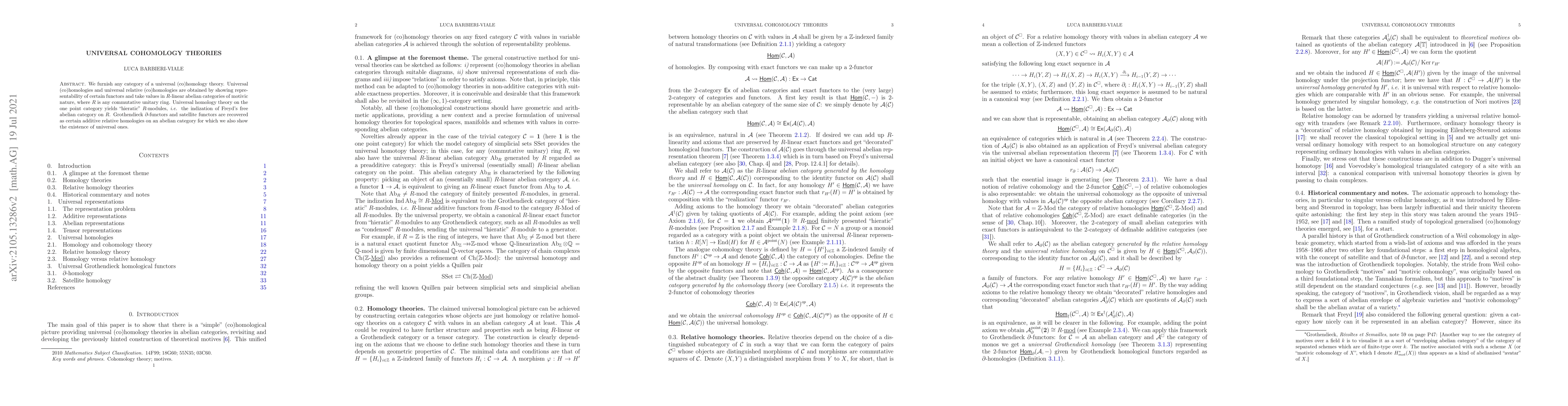 Thumbnail for Universal cohomology theories