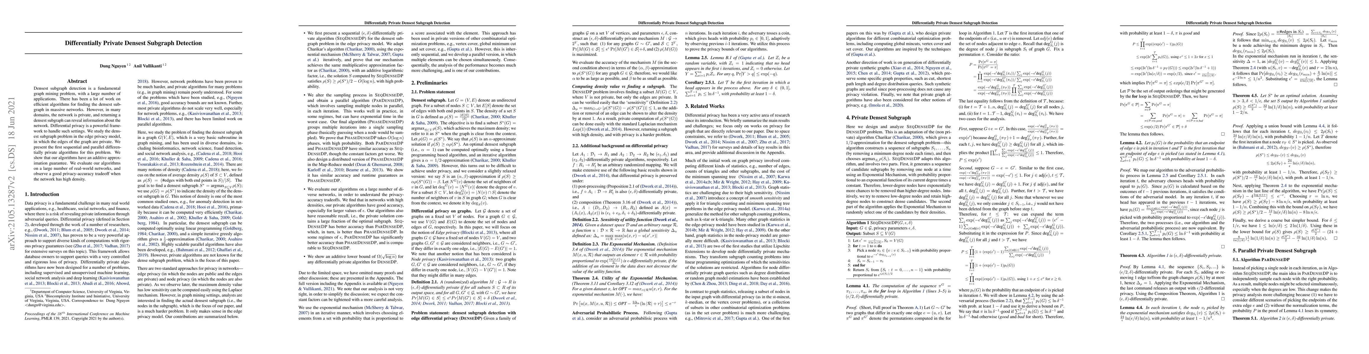 Thumbnail for Differentially Private Densest Subgraph Detection