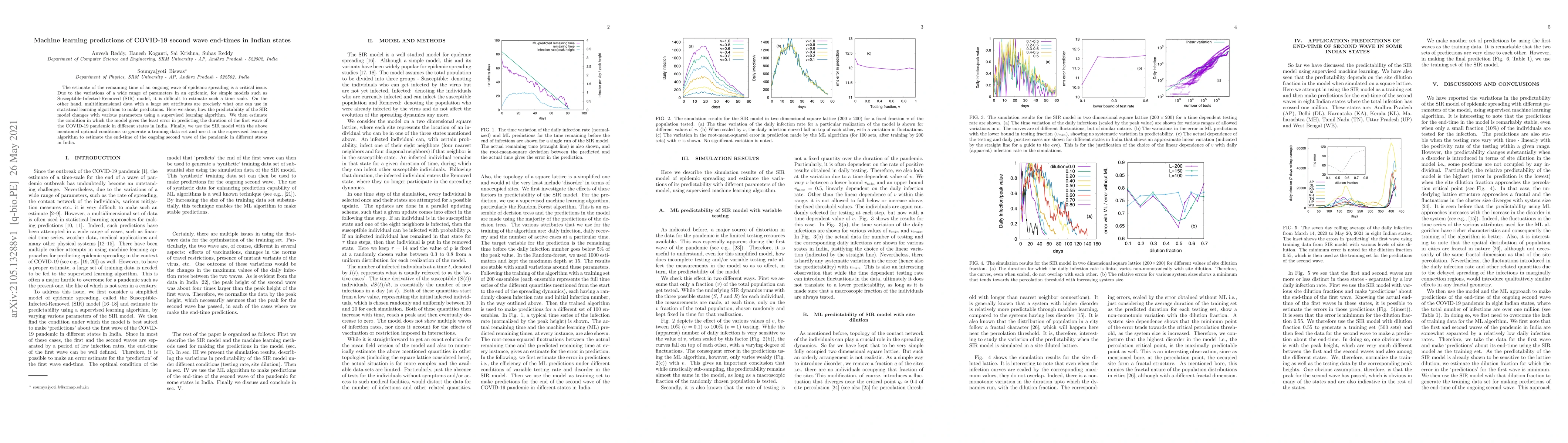 Thumbnail for Machine learning predictions of COVID-19 second wave end-times in Indian
  states
