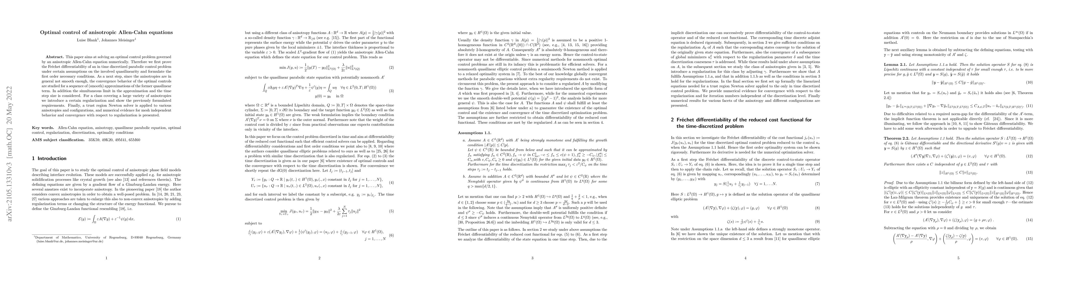 Thumbnail for Optimal control of anisotropic Allen-Cahn equations