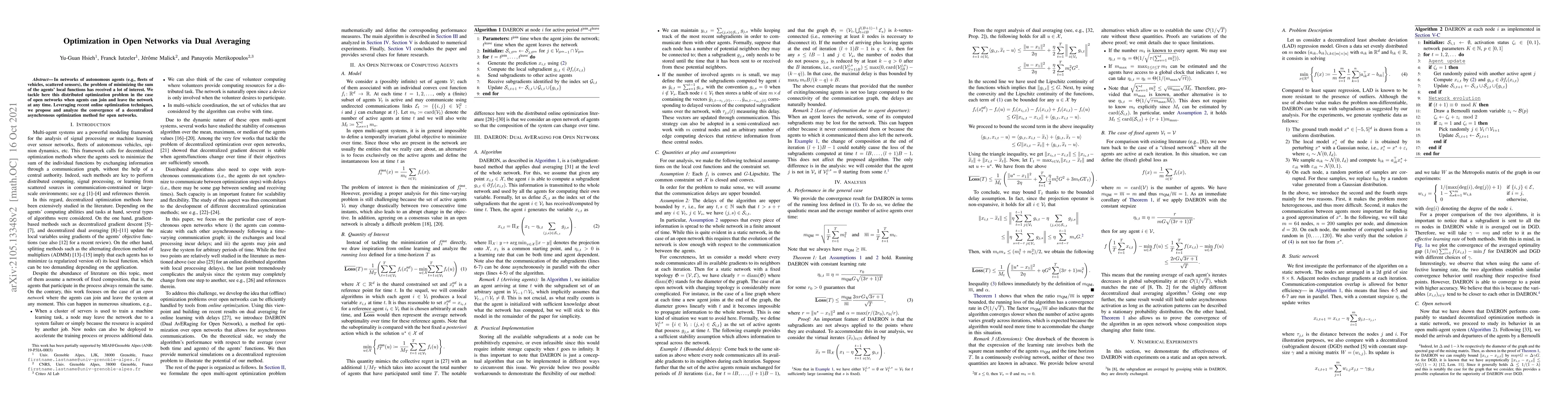 Thumbnail for Optimization in Open Networks via Dual Averaging