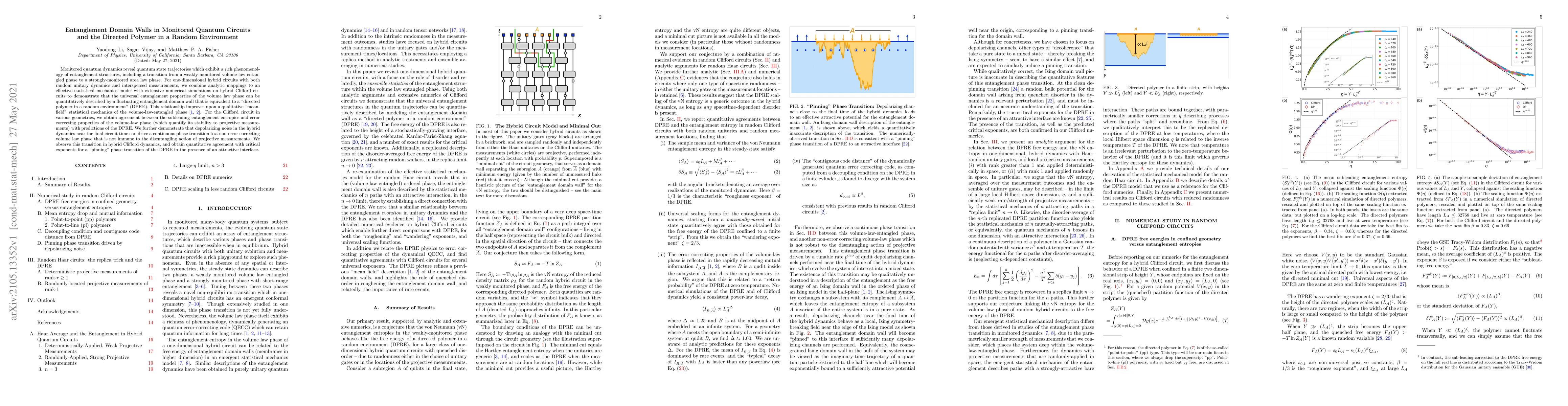 Thumbnail for Entanglement Domain Walls in Monitored Quantum Circuits and the Directed
  Polymer in a Random Environment