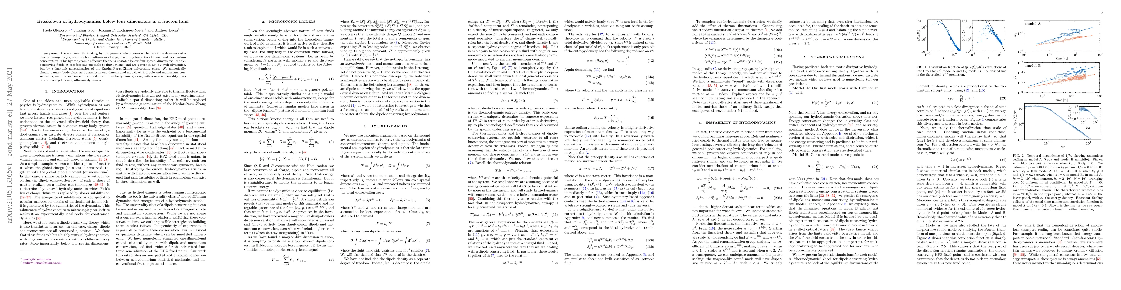 Thumbnail for Breakdown of hydrodynamics below four dimensions in a fracton fluid