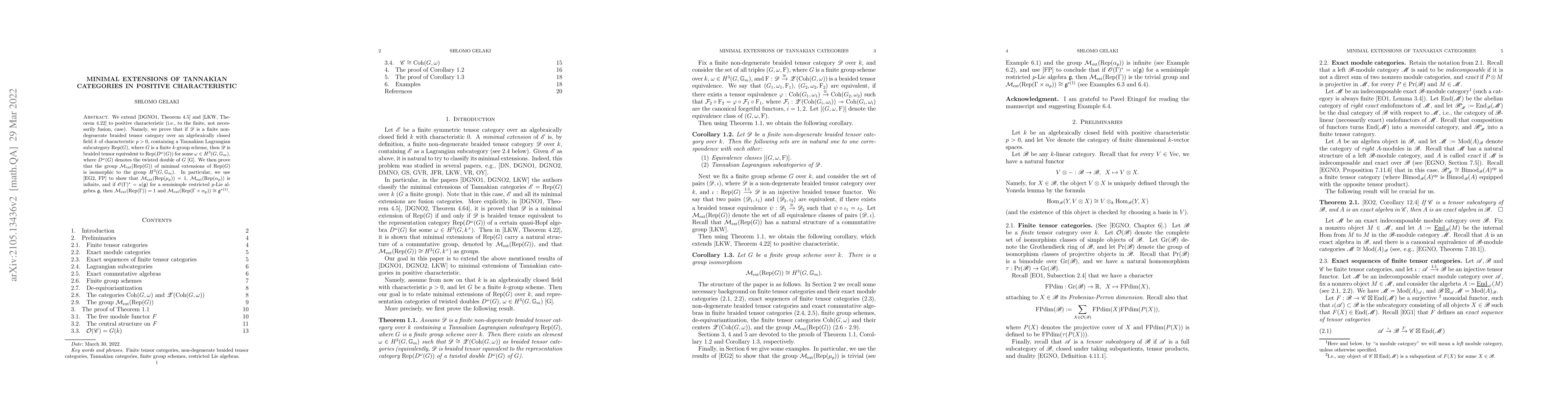 Thumbnail for Minimal extensions of Tannakian categories in positive characteristic