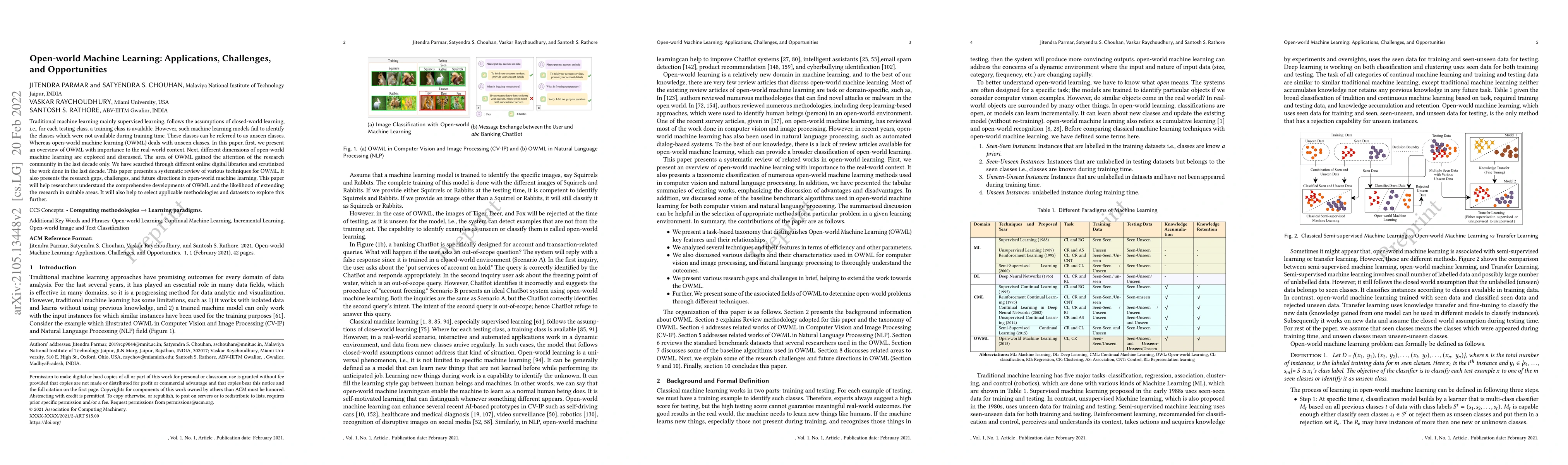 Thumbnail for Open-world Machine Learning: Applications, Challenges, and Opportunities