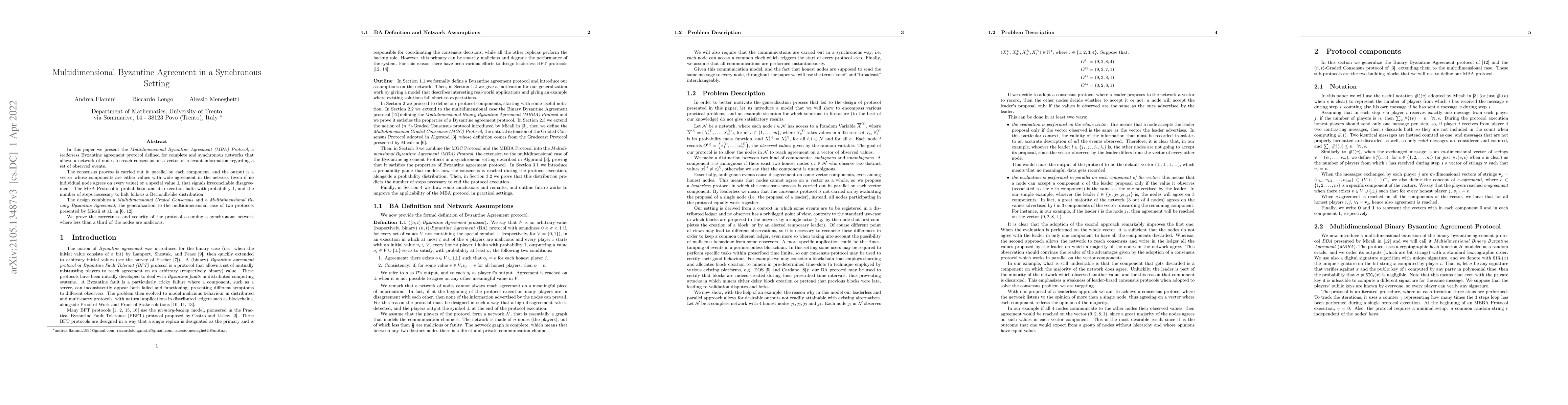 Thumbnail for Multidimensional Byzantine Agreement in a Synchronous Setting