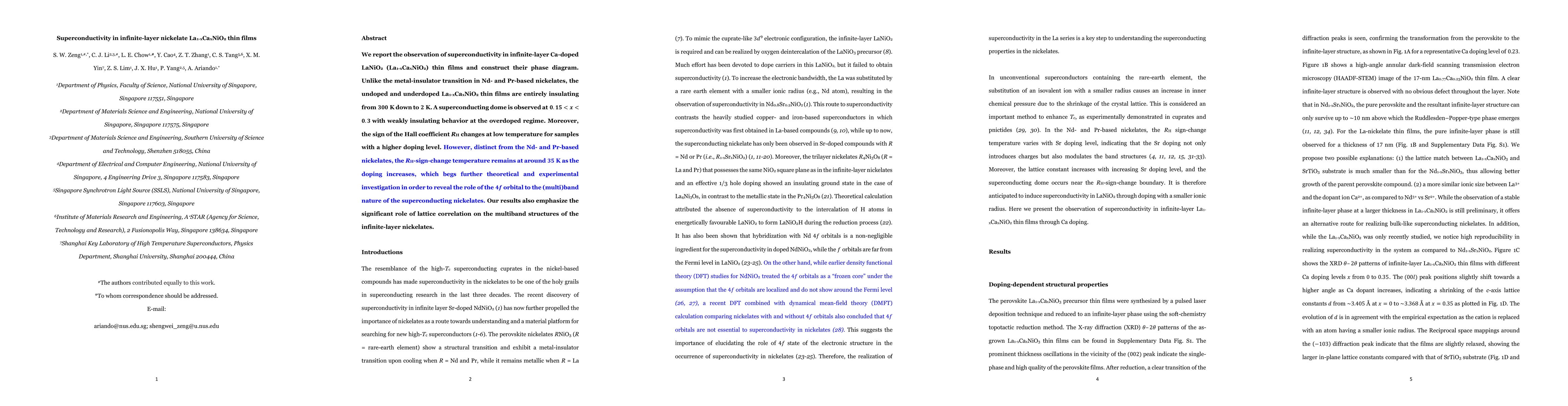 Thumbnail for Superconductivity in infinite-layer nickelate La$_{1-x}$Ca$_x$NiO$_2$
  thin films