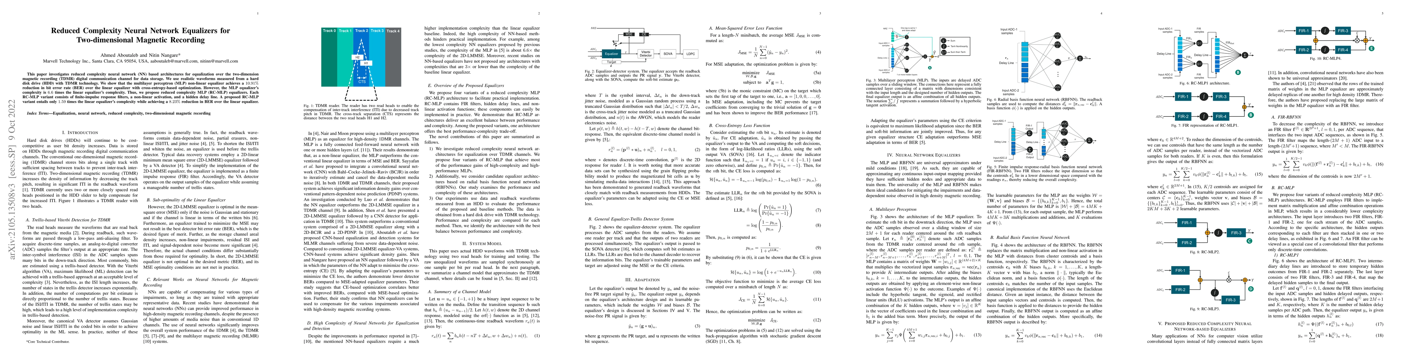 Thumbnail for Reduced Complexity Neural Network Equalizers for Two-dimensional
  Magnetic Recording