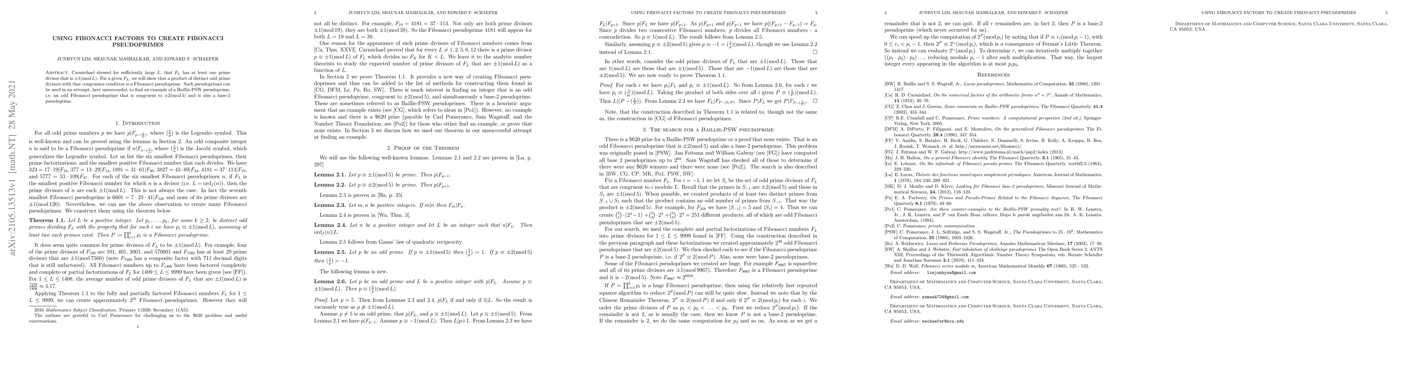 Thumbnail for Using Fibonacci factors to create Fibonacci pseudoprimes