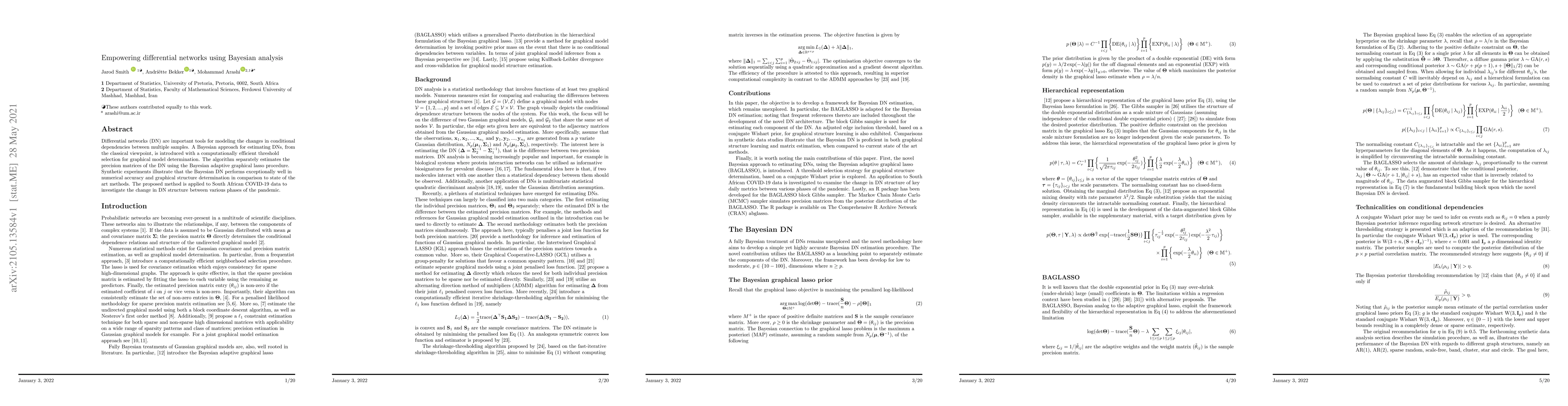 Thumbnail for Empowering Differential Networks Using Bayesian Analysis