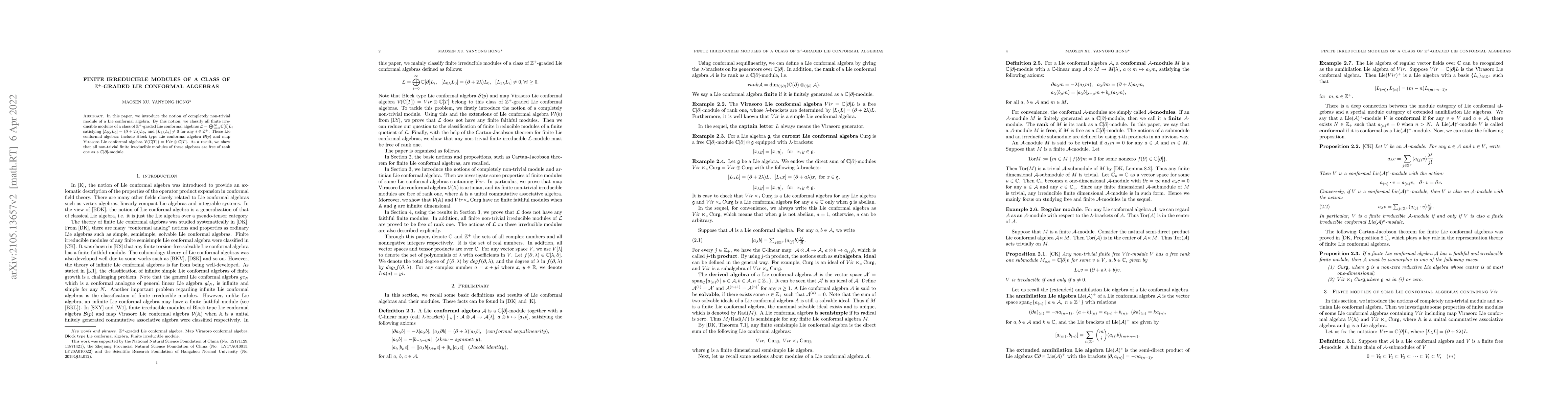 Thumbnail for Finite irreducible modules of a class of $\mathbb{Z}^+$-graded Lie
  conformal algebras