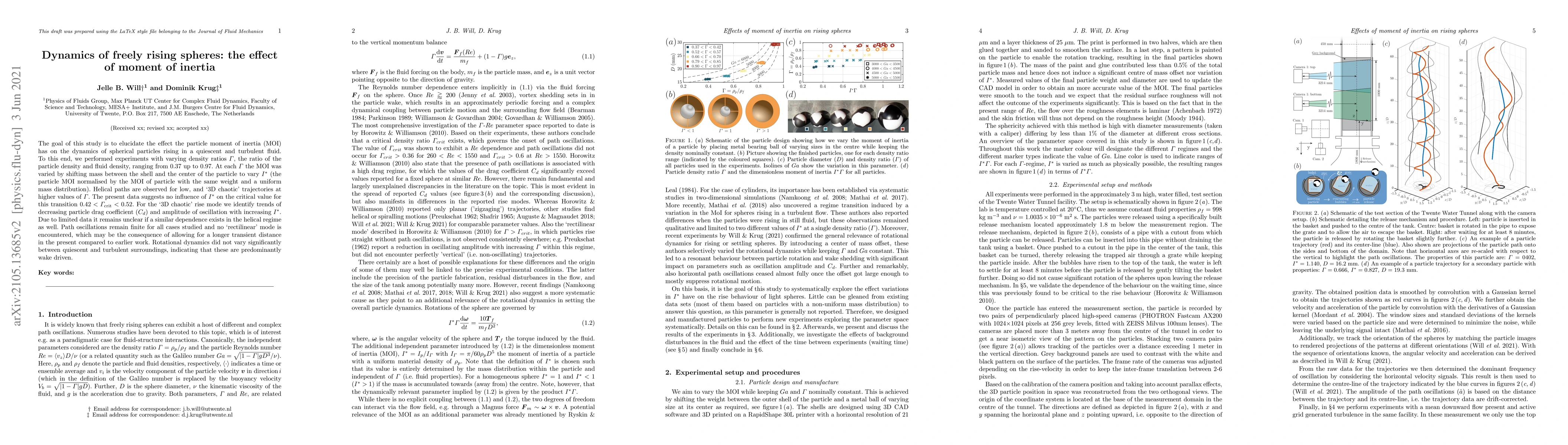 Thumbnail for Dynamics of freely rising spheres: the effect of moment of inertia