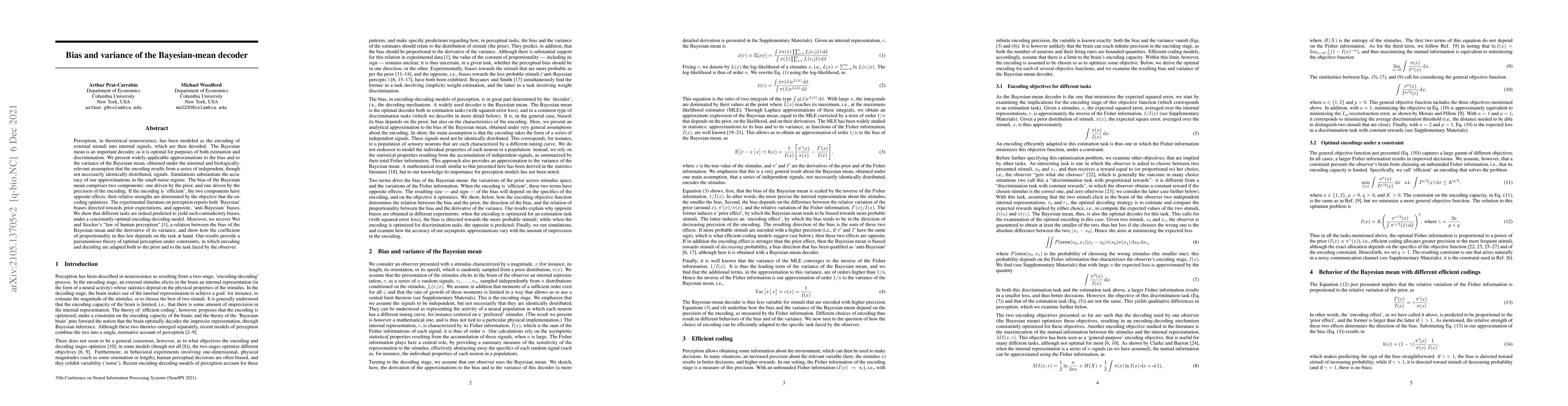 Thumbnail for Bias and variance of the Bayesian-mean decoder