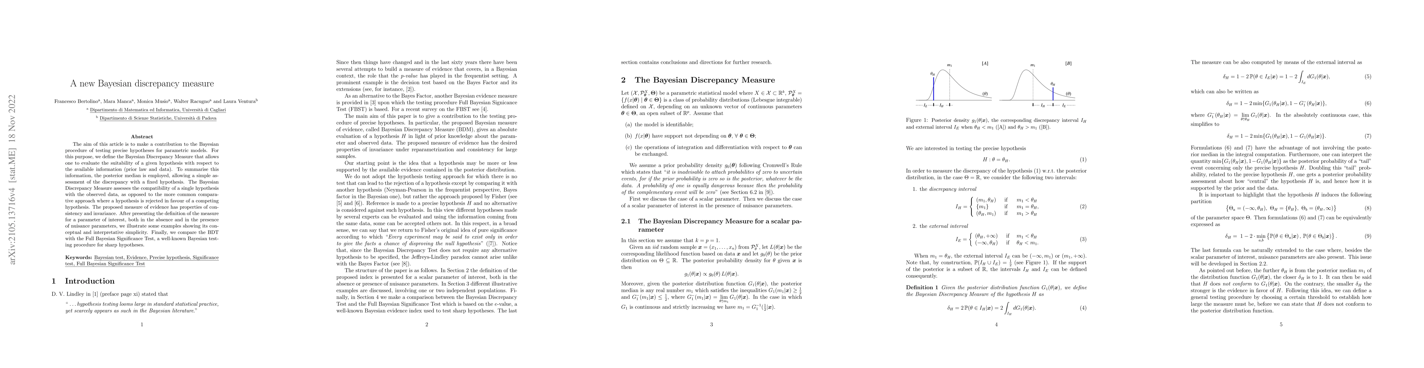 Thumbnail for A new Bayesian discrepancy measure
