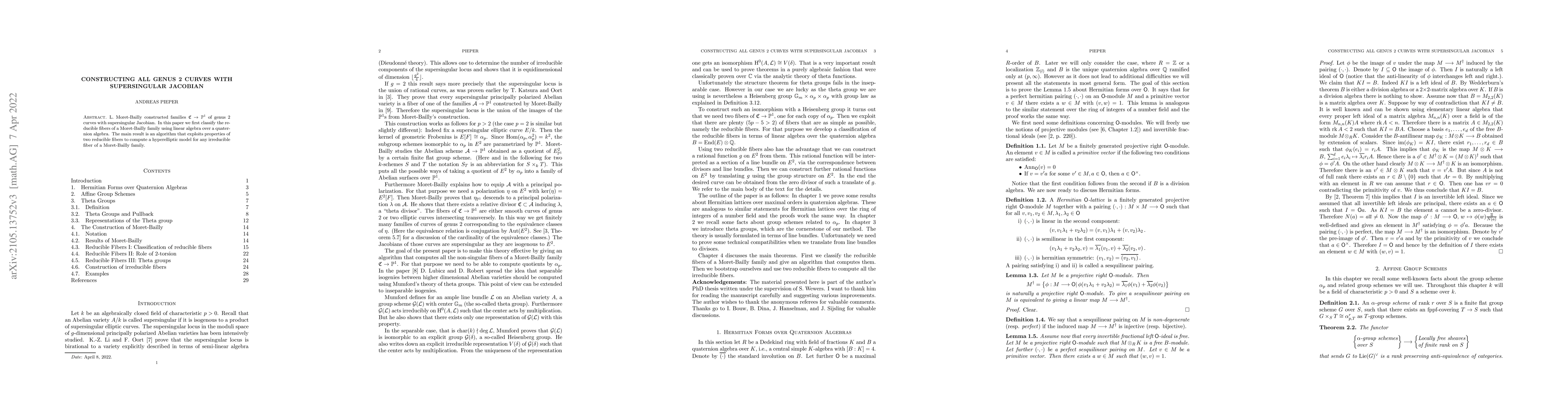 Thumbnail for Constructing all Genus 2 Curves with Supersingular Jacobian