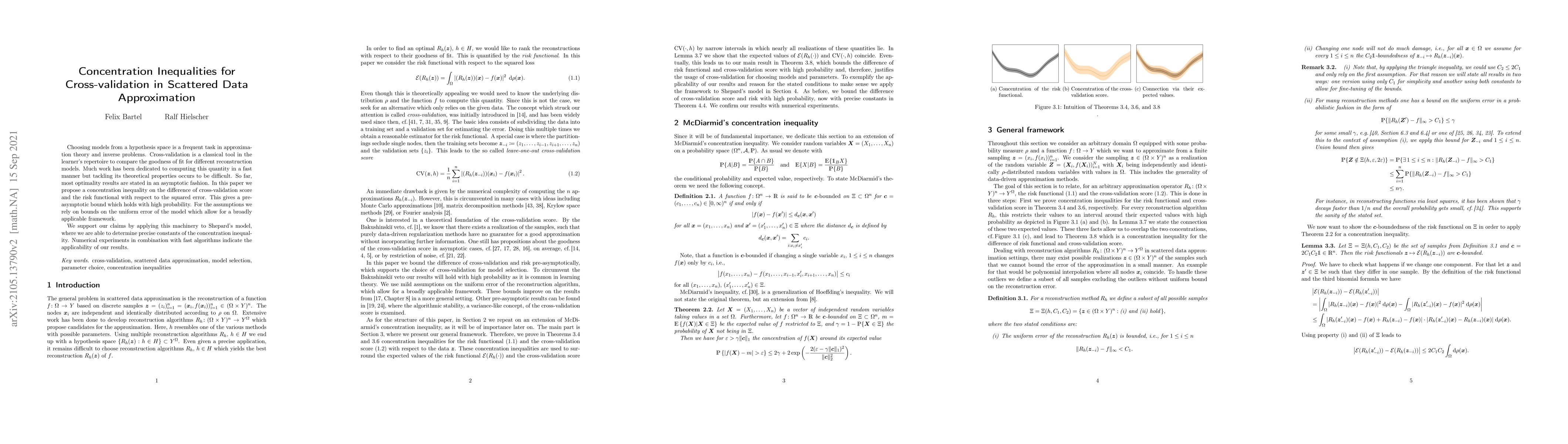 Thumbnail for Concentration Inequalities for Cross-validation in Scattered Data
  Approximation