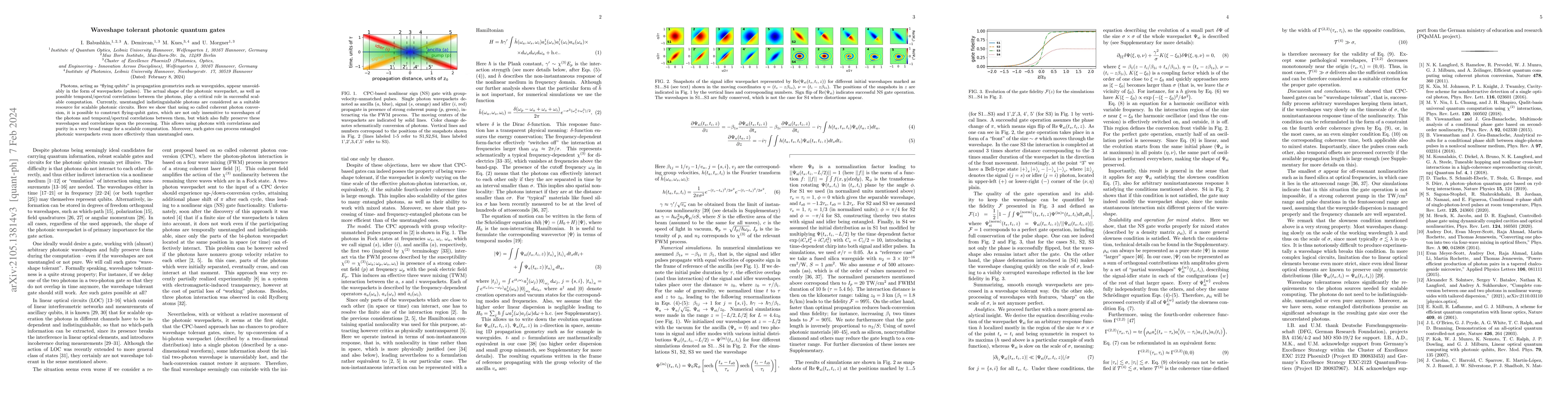 Thumbnail for Wave-Shape-Tolerant Photonic Quantum Gates