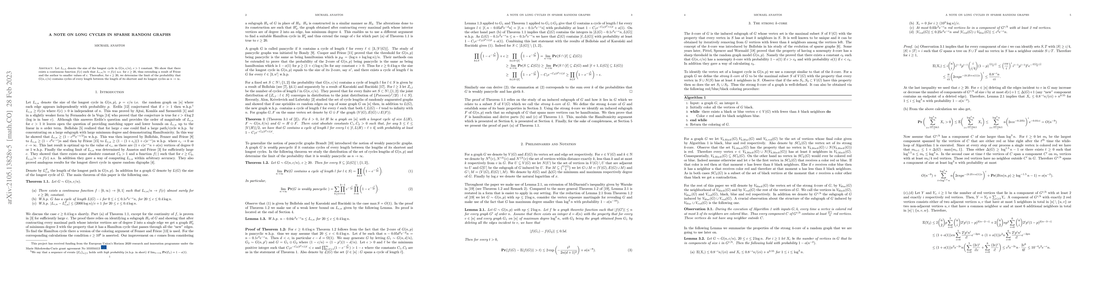 Thumbnail for A note on long cycles in sparse random graphs