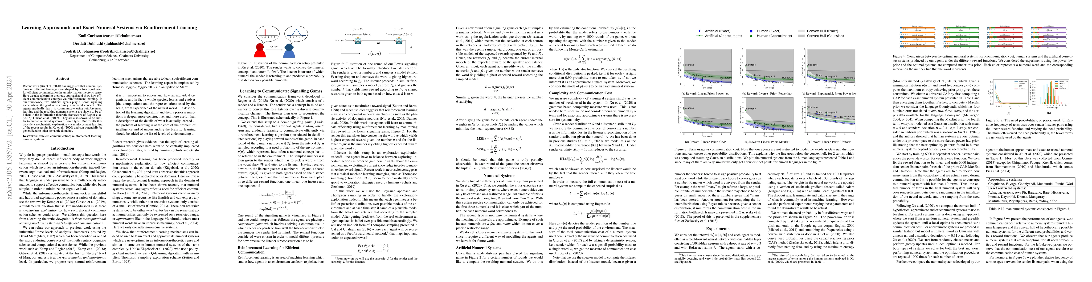Thumbnail for Learning Approximate and Exact Numeral Systems via Reinforcement
  Learning