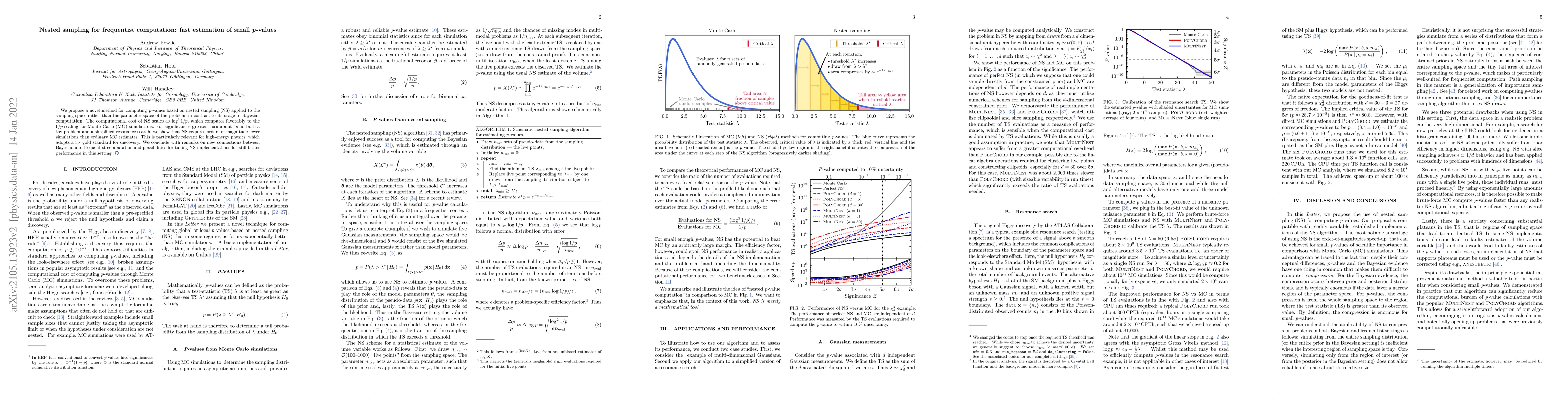 Thumbnail for Nested sampling for frequentist computation: fast estimation of small
  $p$-values