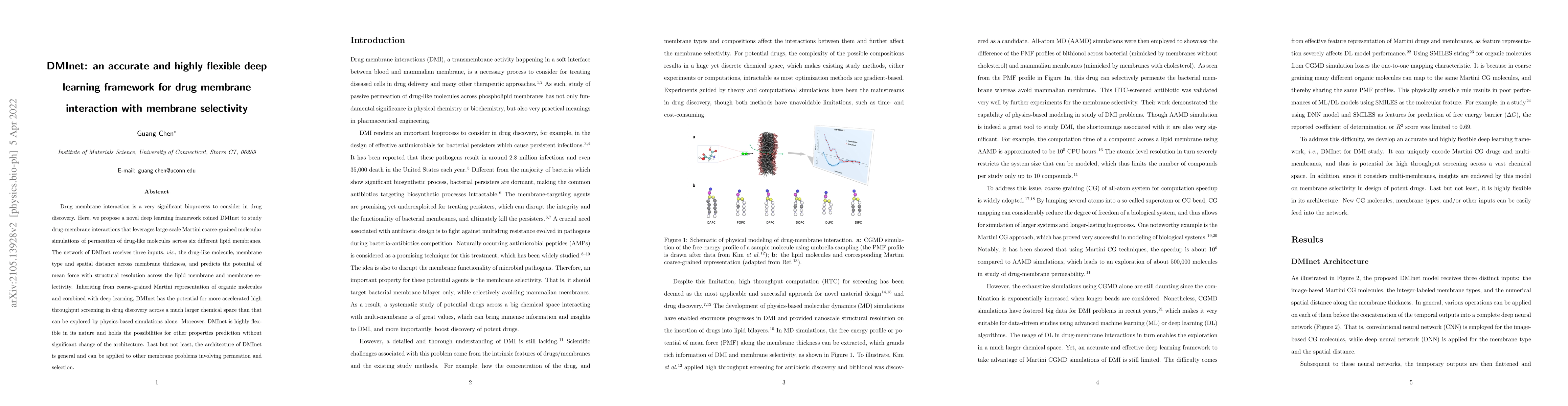 Thumbnail for DMInet: An Accurate and Highly Flexible Deep Learning Framework for Drug
  Membrane Interaction with Membrane Selectivity