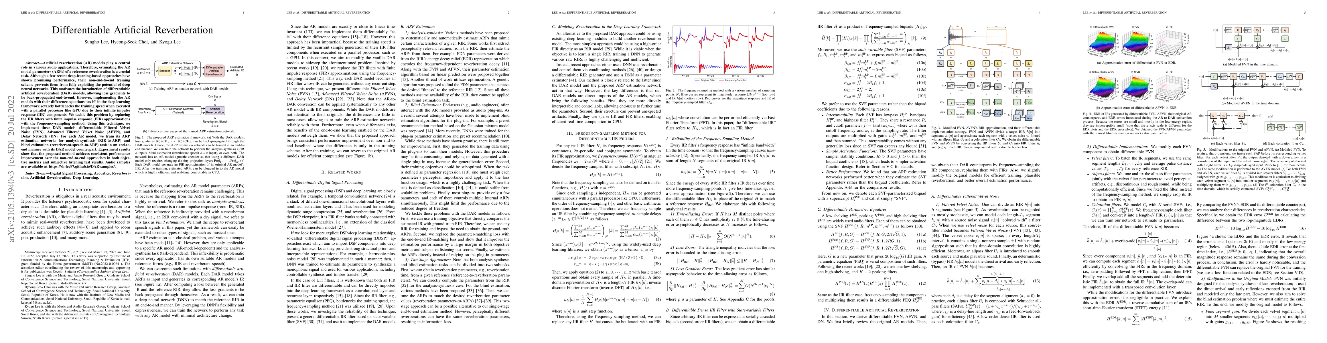 Thumbnail for Differentiable Artificial Reverberation
