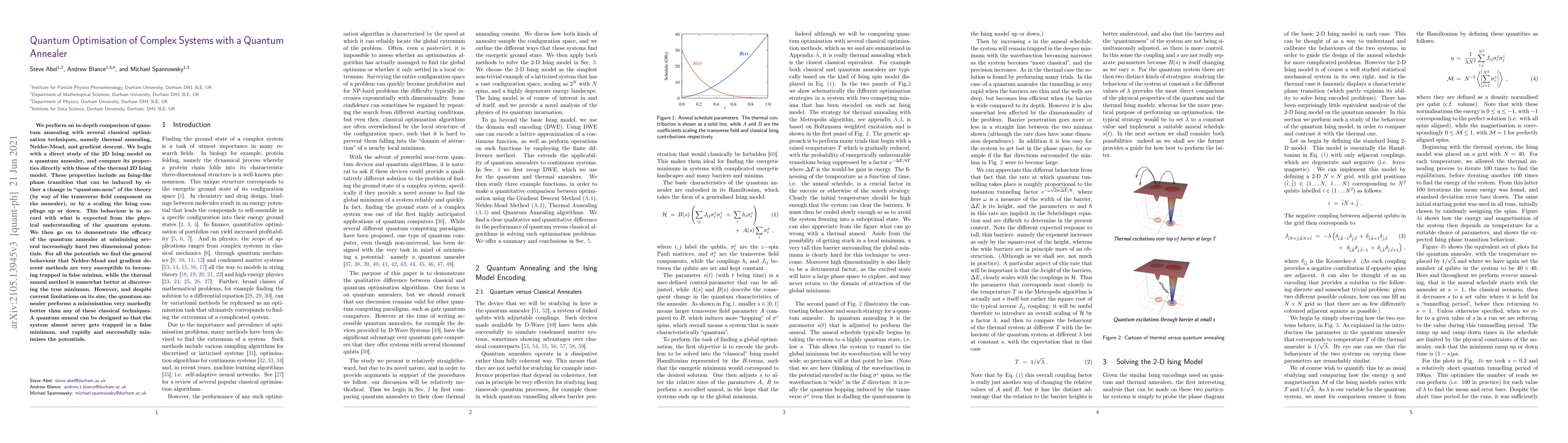 Thumbnail for Quantum Optimisation of Complex Systems with a Quantum Annealer