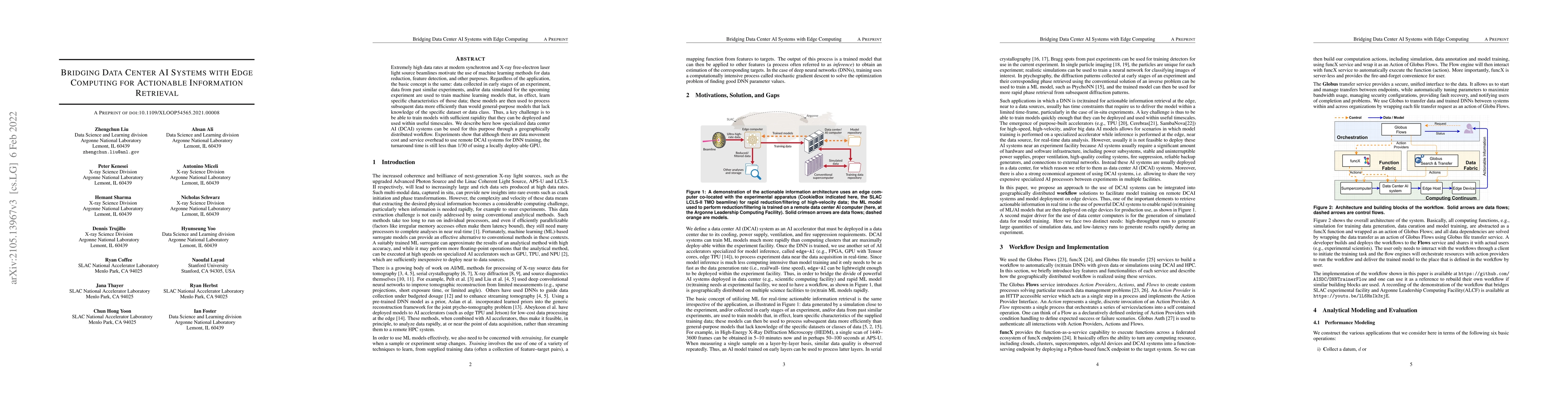 Thumbnail for Bridging Data Center AI Systems with Edge Computing for Actionable
  Information Retrieval