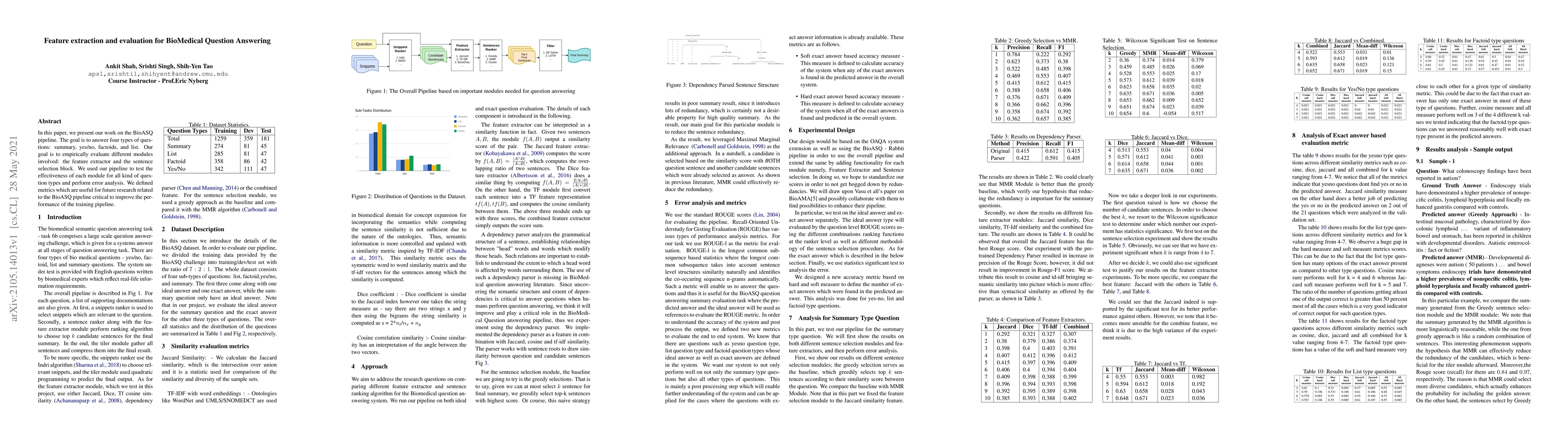 Thumbnail for Feature extraction and evaluation for BioMedical Question Answering