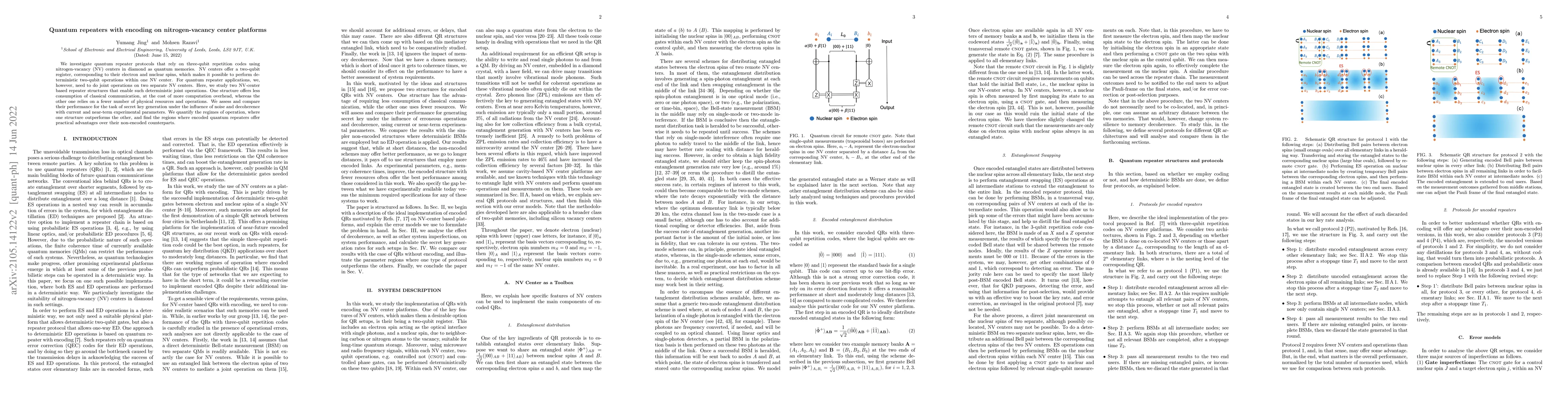 Thumbnail for Quantum repeaters with encoding on nitrogen-vacancy center platforms