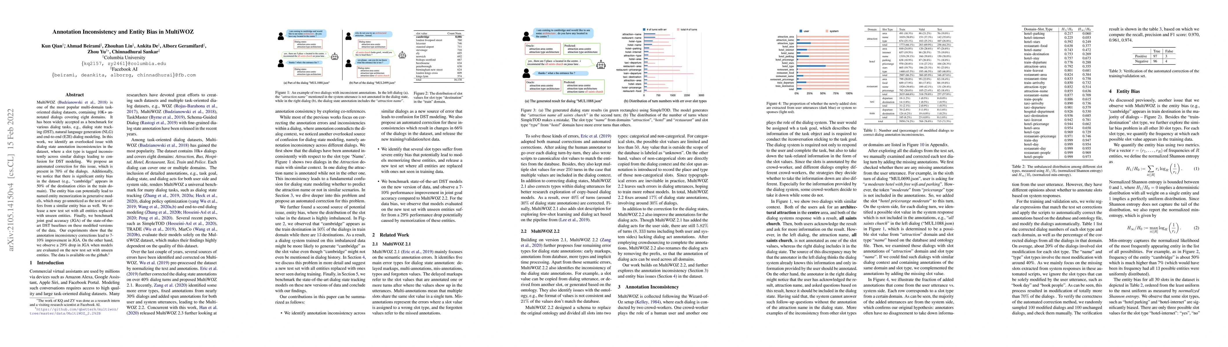 Thumbnail for Annotation Inconsistency and Entity Bias in MultiWOZ