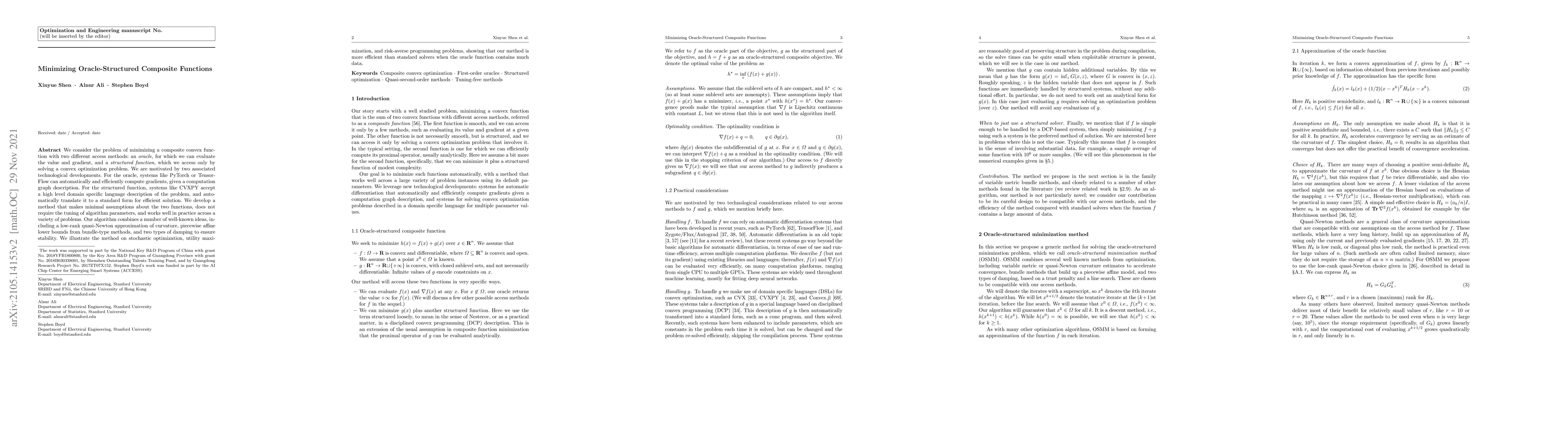 Thumbnail for Minimizing Oracle-Structured Composite Functions