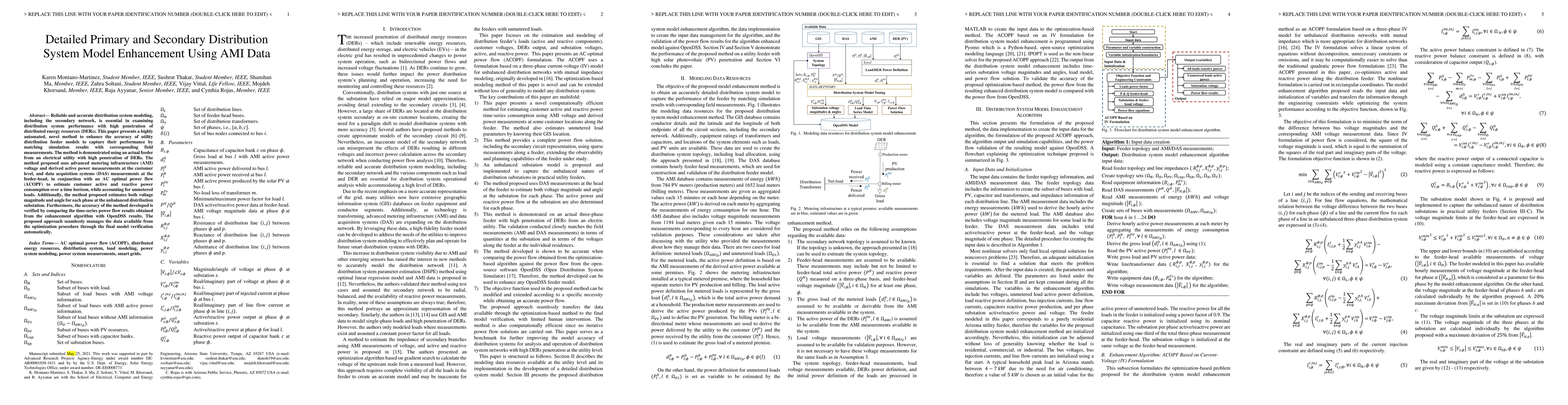 Thumbnail for Detailed Primary and Secondary Distribution System Model Enhancement
  Using AMI Data