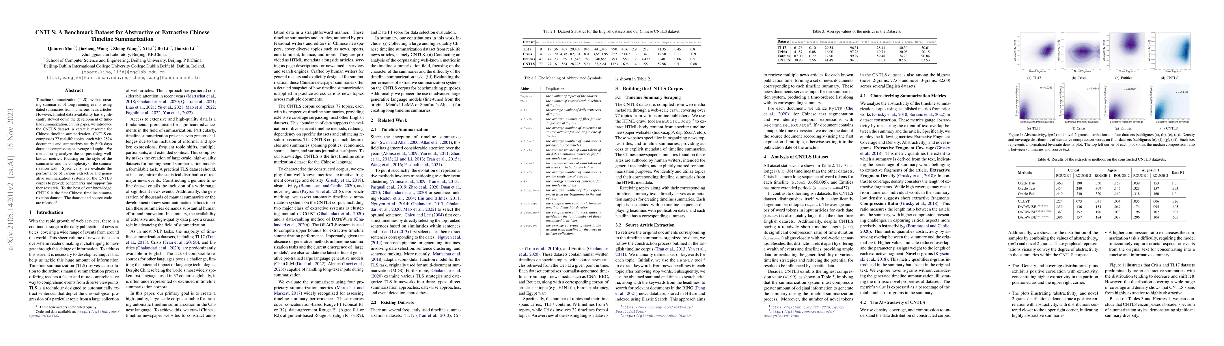 Thumbnail for CNTLS: A Benchmark Dataset for Abstractive or Extractive Chinese
  Timeline Summarization