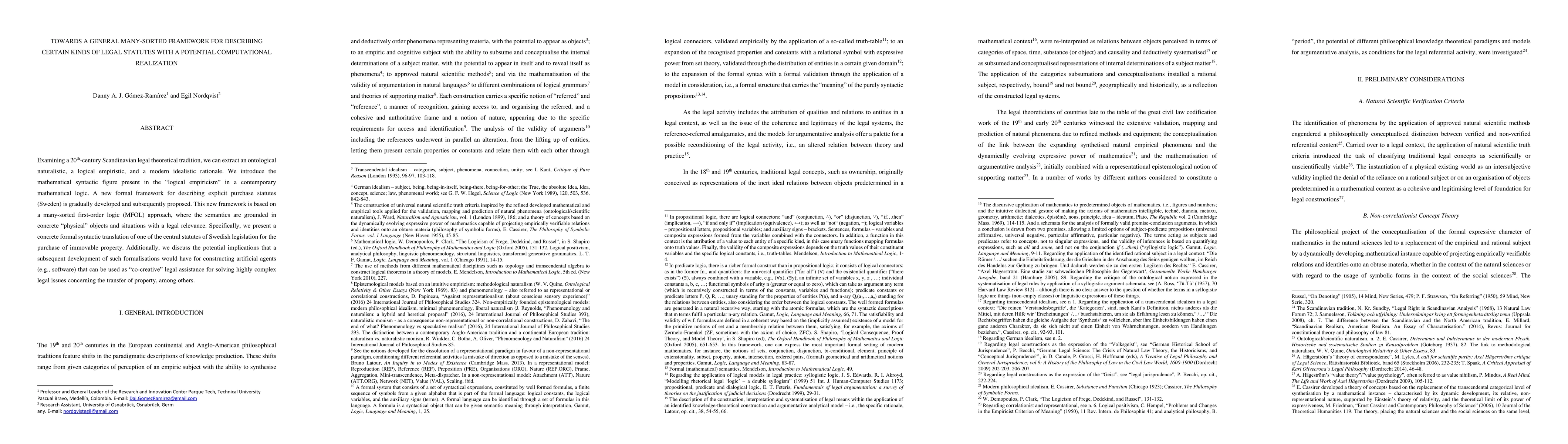 Thumbnail for Towards a General Many-Sorted Framework for Describing Certain Kinds of
  Legal Statutes with a Potential Computational Realization