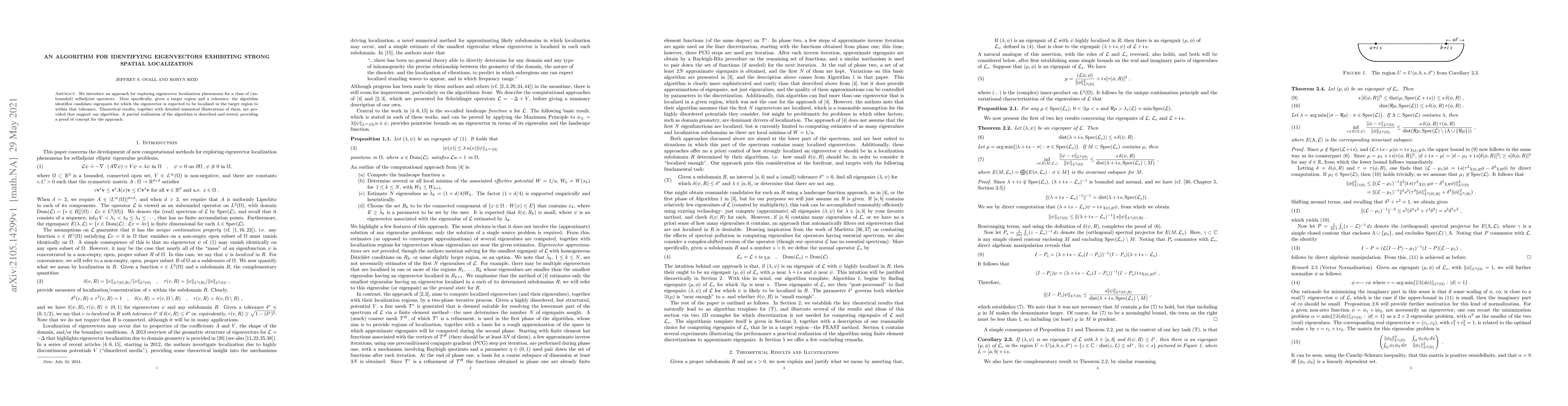 Thumbnail for An algorithm for identifying eigenvectors exhibiting strong spatial
  localization